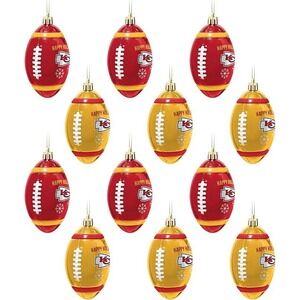 FOCO Kansas City Chiefs Football Helmet Christmas Ornaments 12 Pack NFL
